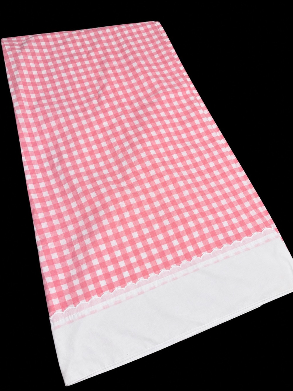 Vintage classic pink gingham pattern features a signature solid white cuff